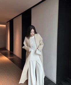 Casual Relaxed Wool Sweater for Women - Versatile Long Sleeve Top in Lazy Row Style, High-Quality Knit Fashion