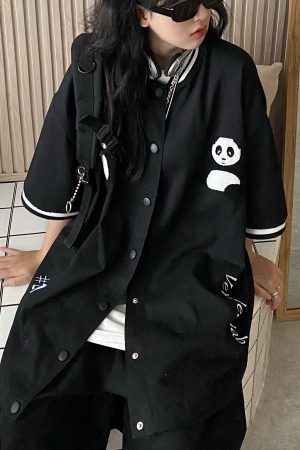 Casual Short Sleeve Baseball Jacket for Men and Women - Loose Fit Summer Streetwear Inspired by Japanese and Korean Style