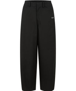 Casual Straight-Leg Workwear Pants with Elastic Waist - Comfortable Black and White Options for Spring and Summer Fashion