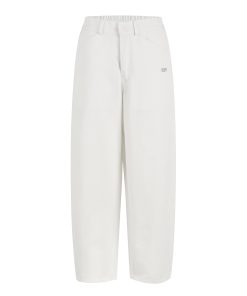 Casual Straight-Leg Workwear Pants with Elastic Waist - Comfortable Black and White Options for Spring and Summer Fashion