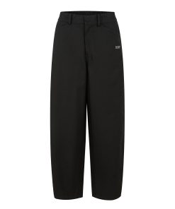 Casual Straight-Leg Workwear Pants with Elastic Waist - Comfortable Black and White Options for Spring and Summer Fashion