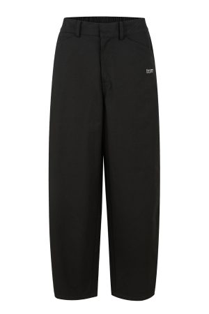 Casual Straight-Leg Workwear Pants with Elastic Waist - Comfortable Black and White Options for Spring and Summer Fashion
