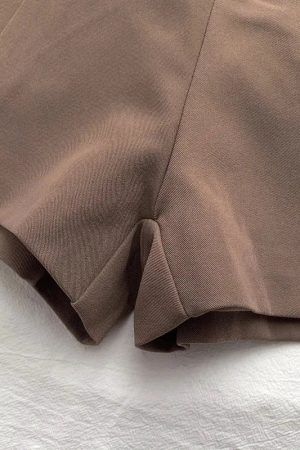 Casual Swag Outfits Women, Korean Soft Fashion - Belted High Waisted Shorts