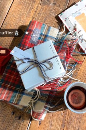 Casual Tie-Up Plaid Scarf - Cute Winter Accessory in Korean Style