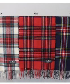 Casual Tie-Up Plaid Scarf - Cute Winter Accessory in Korean Style