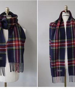 Casual Tie-Up Plaid Scarf - Cute Winter Accessory in Korean Style