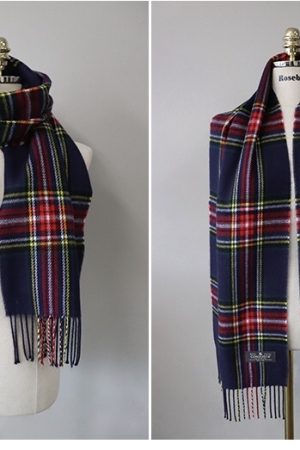 Casual Tie-Up Plaid Scarf - Cute Winter Accessory in Korean Style