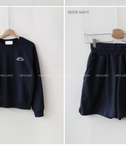 Casual Violet Pastel Cotton Sweatshirt Set - Korean Style Spring Fashion, Lightweight and Comfortable