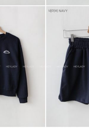 Casual Violet Pastel Cotton Sweatshirt Set - Korean Style Spring Fashion, Lightweight and Comfortable
