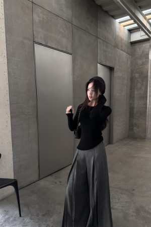 Casual Wide-Leg Gray Pants for Women - High-End Loose Fit, Spring/Summer, Trendy Lazy Style, Perfect for Everyday Wear