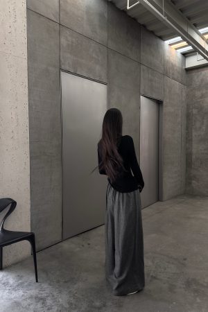 Casual Wide-Leg Gray Pants for Women - High-End Loose Fit, Spring/Summer, Trendy Lazy Style, Perfect for Everyday Wear
