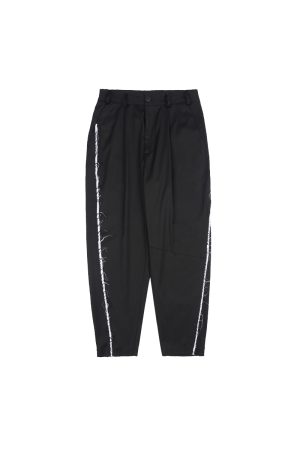 Casual Wide Loose Trousers with Raw Edge Design - Spring Straight Leg Pants for Effortless Style