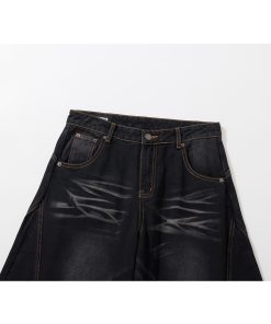 Cat Whisker Curved Blade Relaxed Denim Jeans | Scythe Banana Pants | American Style 90s Fashion