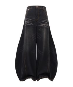 Cat Whisker Curved Blade Relaxed Denim Jeans | Scythe Banana Pants | American Style 90s Fashion