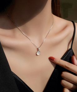 Chalcedony Pendant Necklace for Women - High-End Clavicle Chain Accessory - Light Luxury Design for Summer 2025