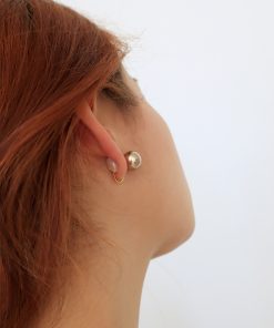 Champagne Gold Clip-On Ear Studs Earrings - French Style Simple Versatile Design for Non-Pierced Ears, Y2K Korean Fashion Accessory