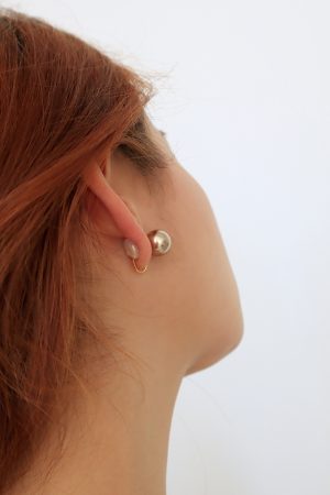 Champagne Gold Clip-On Ear Studs Earrings - French Style Simple Versatile Design for Non-Pierced Ears, Y2K Korean Fashion Accessory