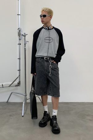 Charcoal Gray Tree Root Dyed Mid-Waist Denim Shorts for Women - Eco-Friendly, 90s Style, Trendy Summer Fashion