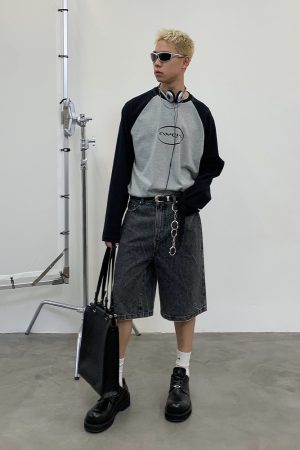 Charcoal Gray Tree Root Dyed Mid-Waist Denim Shorts for Women - Eco-Friendly, 90s Style, Trendy Summer Fashion