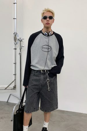 Charcoal Gray Tree Root Dyed Mid-Waist Denim Shorts for Women - Eco-Friendly, 90s Style, Trendy Summer Fashion
