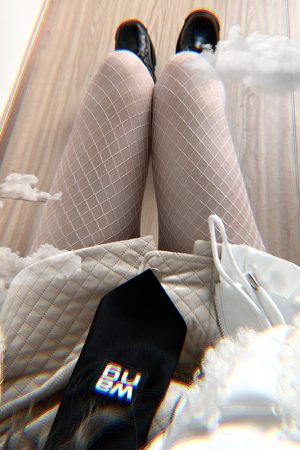 Charming Fishnet Stockings for Women - Trendy Elastic Summer Net Hosiery in White with Fine Grid Design, Cute & Comfortable