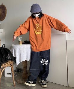 Checkered Polo Collar Loose Fit Sweatshirt - Casual Couple Splicing Fake Two-Piece Style, Y2K Fashion, Streetwear Vibe