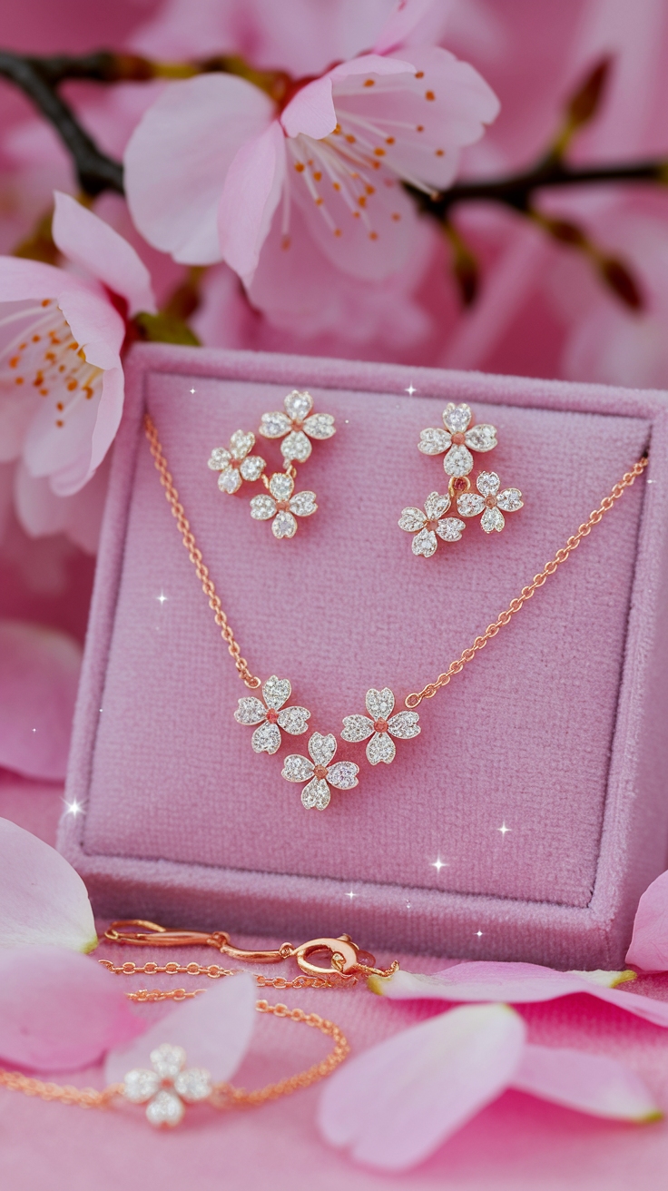 Elegant Cherry Blossom Jewelry for Springtime Looks outfit idea