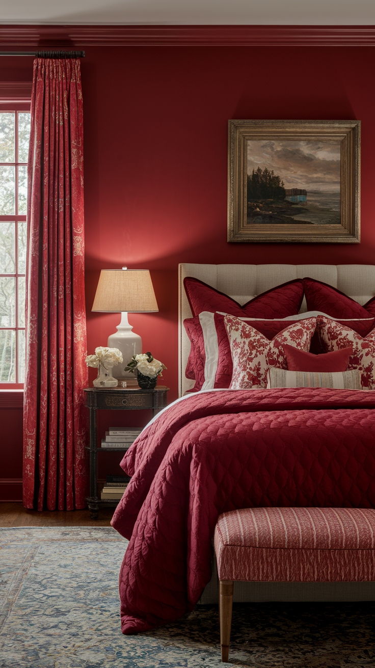 Transform Your Space with a Cherry Red Bedroom Design outfit idea