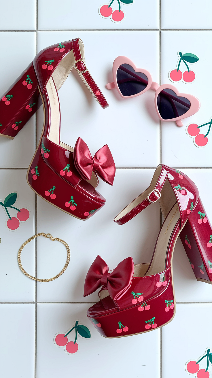Cherry Shoes: Perfect Pairing for Any Casual Look outfit idea