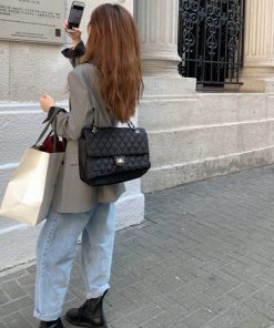 Chic 2025 Chanel-Style Embroidered Chain Bag for Women - Trendy Large-Capacity Oxford Cloth Shoulder Crossbody Tote