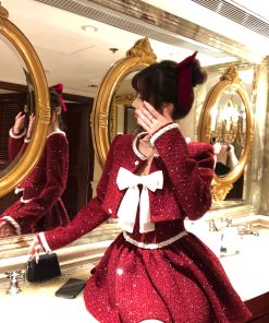 Chic Autumn Winter Women's Dinner Set - Loose Short Jacket & Camisole Dress, #Chanel Style, Elegant Outfit for Annual Meeting