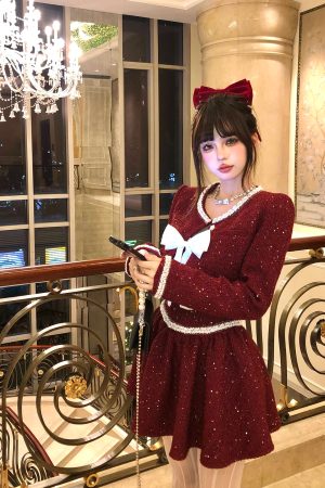 Chic Autumn Winter Women's Dinner Set - Loose Short Jacket & Camisole Dress, #Chanel Style, Elegant Outfit for Annual Meeting