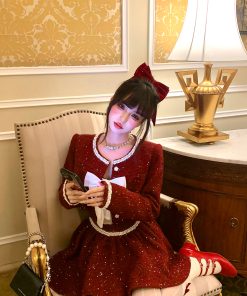 Chic Autumn Winter Women's Dinner Set - Loose Short Jacket & Camisole Dress, #Chanel Style, Elegant Outfit for Annual Meeting