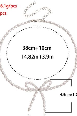 Chic Bow Imitation Pearl Necklace for Women - Light Luxury Beaded Jewelry Accessory, European and American Fashion Style