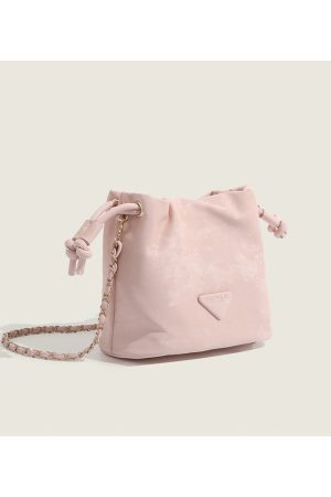 Chic Drawstring Chain Bucket Bag - Versatile Casual Crossbody - 2025 Trendy Small Bag for Everyday Fashion