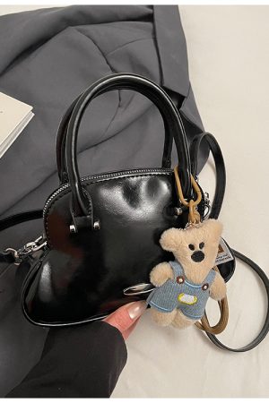 Chic Korean-Style Silver Shell Handbag for Women, 2025 Trendy Crossbody Shoulder Bag, Niche Fashion Accessory.