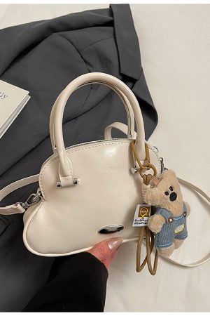 Chic Korean-Style Silver Shell Handbag for Women, 2025 Trendy Crossbody Shoulder Bag, Niche Fashion Accessory.