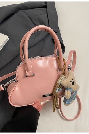 Chic Korean-Style Silver Shell Handbag for Women, 2025 Trendy Crossbody Shoulder Bag, Niche Fashion Accessory.