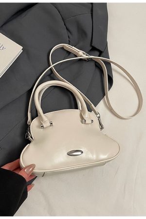 Chic Korean-Style Silver Shell Handbag for Women, 2025 Trendy Crossbody Shoulder Bag, Niche Fashion Accessory.