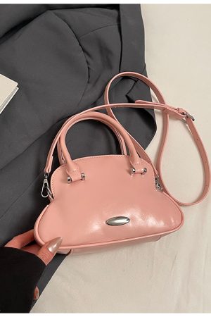Chic Korean-Style Silver Shell Handbag for Women, 2025 Trendy Crossbody Shoulder Bag, Niche Fashion Accessory.