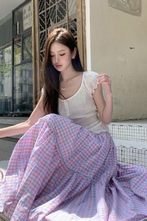 Chic Korean-Style White Short Sleeve Linen Ruffled Tie Top for Women - Perfect Summer Fashion