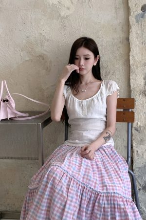 Chic Korean-Style White Short Sleeve Linen Ruffled Tie Top for Women - Perfect Summer Fashion