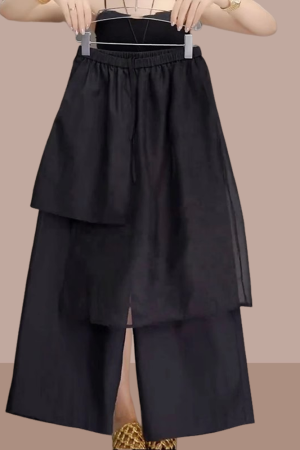 Chic Light Women's Summer Commuting Pants, Stylish Skirt Pants for Petite Sizes, Unique Mature Temperament Fashion