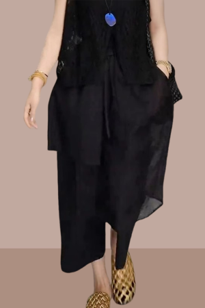 Chic Light Women's Summer Commuting Pants, Stylish Skirt Pants for Petite Sizes, Unique Mature Temperament Fashion