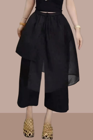 Chic Light Women's Summer Commuting Pants, Stylish Skirt Pants for Petite Sizes, Unique Mature Temperament Fashion