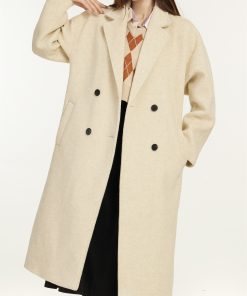 Chic Long Woolen Coat for Women, High-End Outerwear, Autumn Winter 2025, Trendy Korean Style for Petites