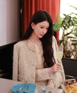 Chic Minimalist Two-Piece Coat and Skirt Set for Women, Elegant Old Money Style, Vintage-Inspired Fashion Ensemble