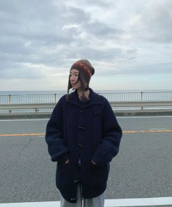 Chic Pumpkin Toggle Button Knitted Cardigan Sweater for Women - Warm, Fashionable, College Style, Age-Reducing