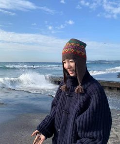 Chic Pumpkin Toggle Button Knitted Cardigan Sweater for Women - Warm, Fashionable, College Style, Age-Reducing