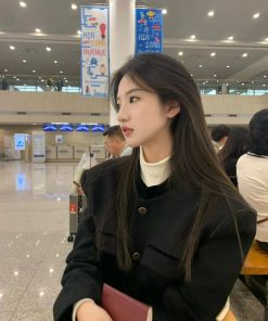 Chic Pumpkin Woolen Coat Set with High-End Quality Top and Pants - Elegant Heiress Style Outfit for Fashionable Looks